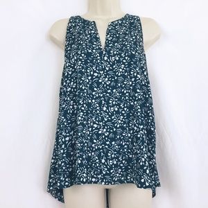 Ann Taylor LOFT Floral Racer Back Trapeze Top S